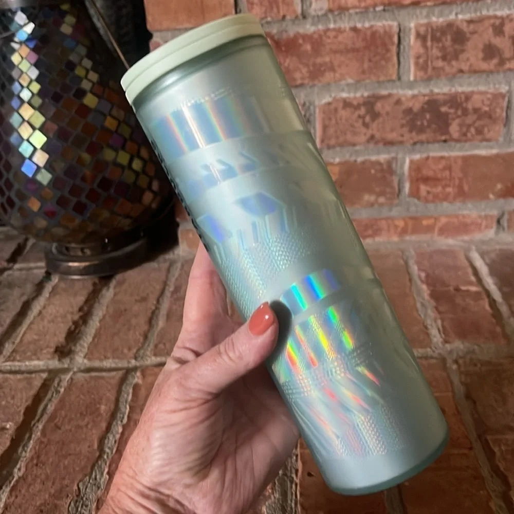 Starbucks Holiday 2021 Mint Frosted Ribbon Tumbler